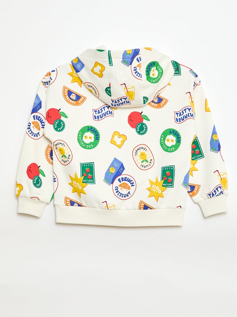 Kapuzen-Sweatshirt – Grafik Edition Weiß - Kiabi