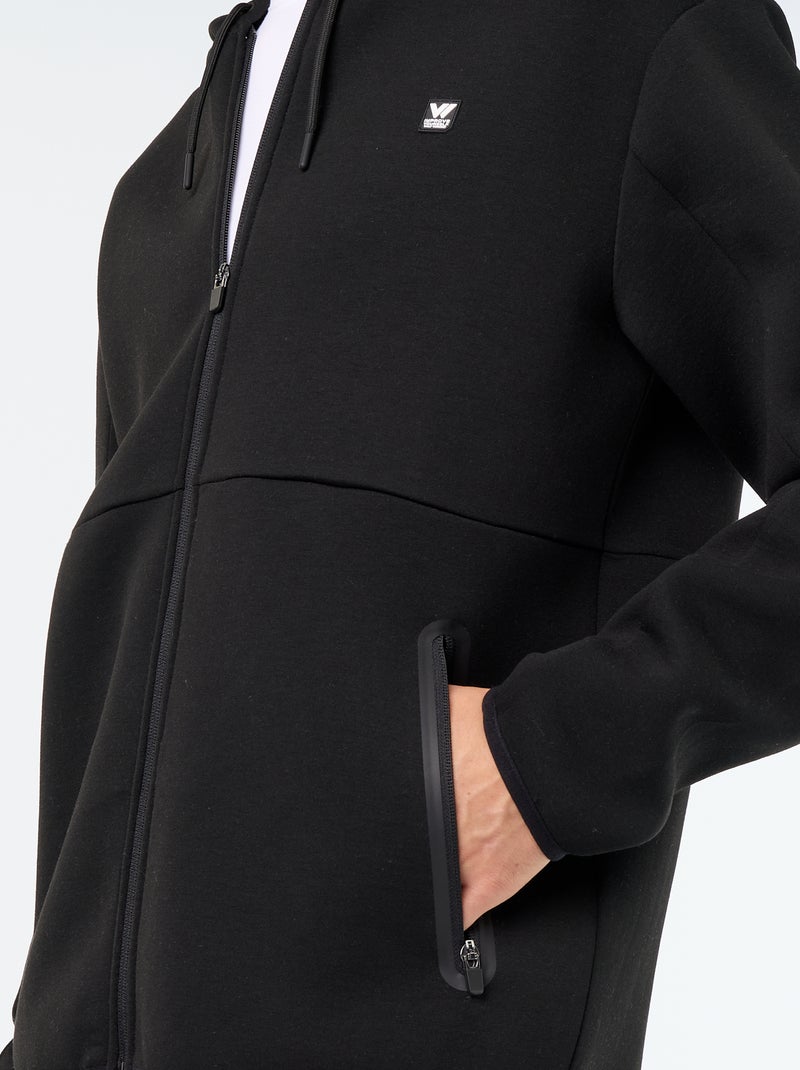 Kapuzen-Sweatshirt im Neopren-Look Noir - Kiabi