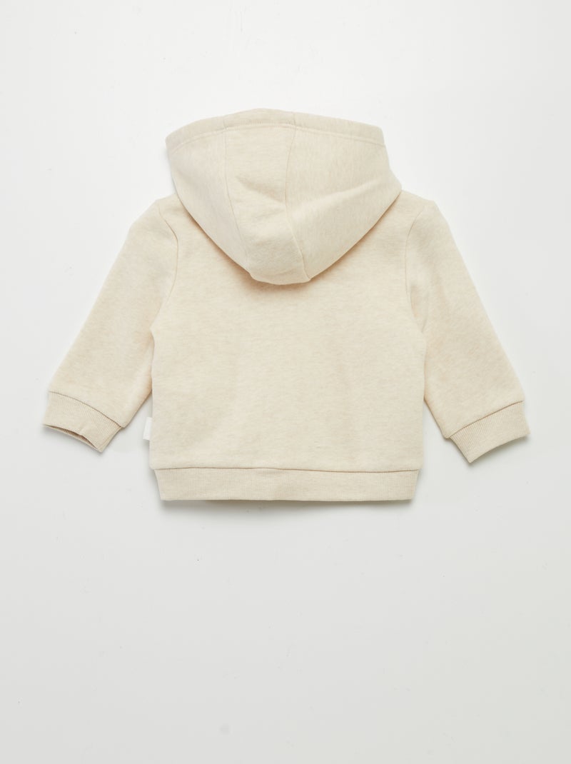 Kapuzen-Sweatshirt mit Reissverschluss Ecru - Kiabi
