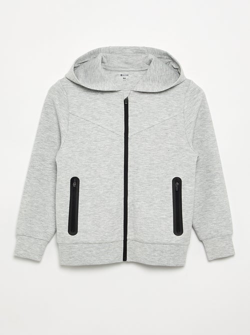 Kapuzen-Sweatshirt mit Reissverschluss und 2 Reissverschlusstaschen - Kiabi