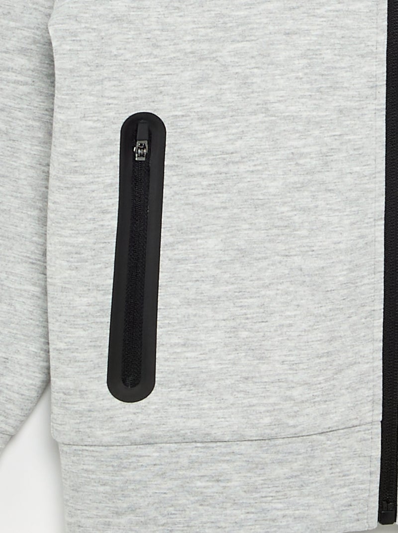 Kapuzen-Sweatshirt mit Reissverschluss und 2 Reissverschlusstaschen Grau - Kiabi