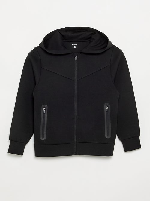 Kapuzen-Sweatshirt mit Reissverschluss und 2 Reissverschlusstaschen - Kiabi