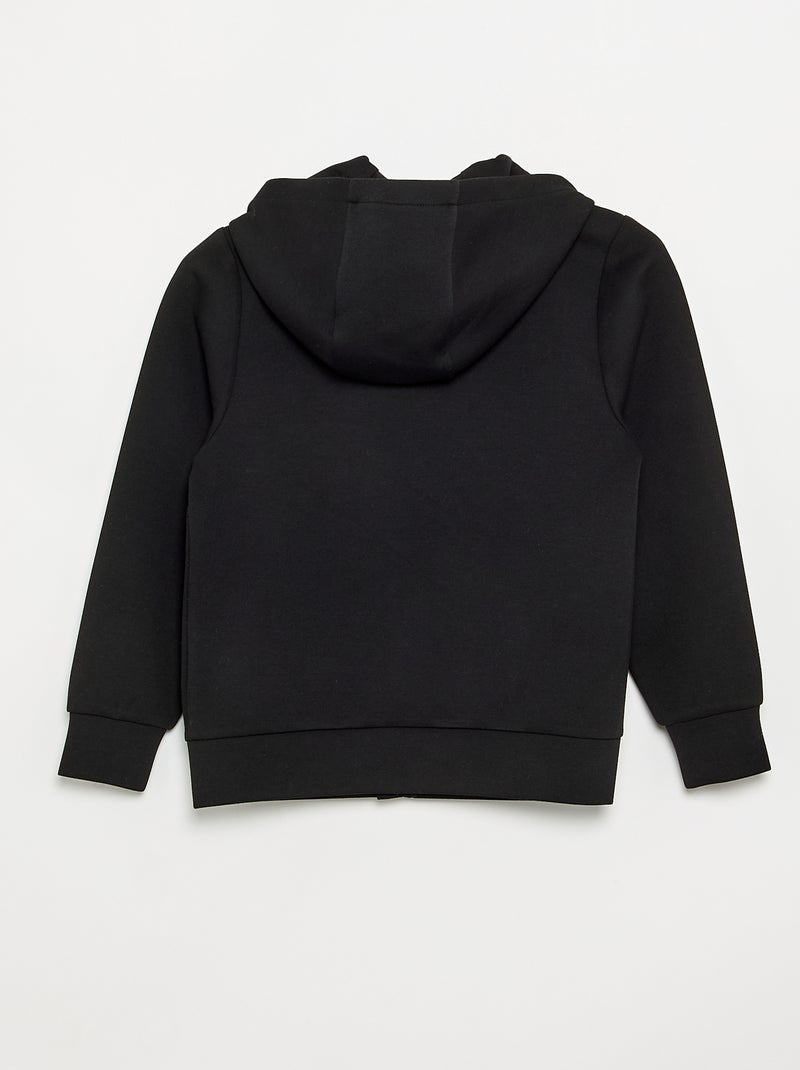 Kapuzen-Sweatshirt mit Reissverschluss und 2 Reissverschlusstaschen Schwarz - Kiabi