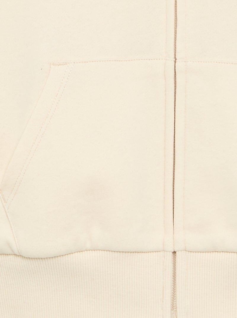 Kapuzen-Sweatshirt mit Reissverschluss Weiß - Kiabi