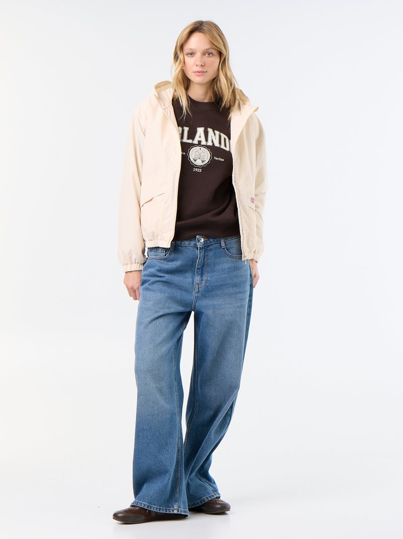 Kapuzen-Windjacke Beige - Kiabi