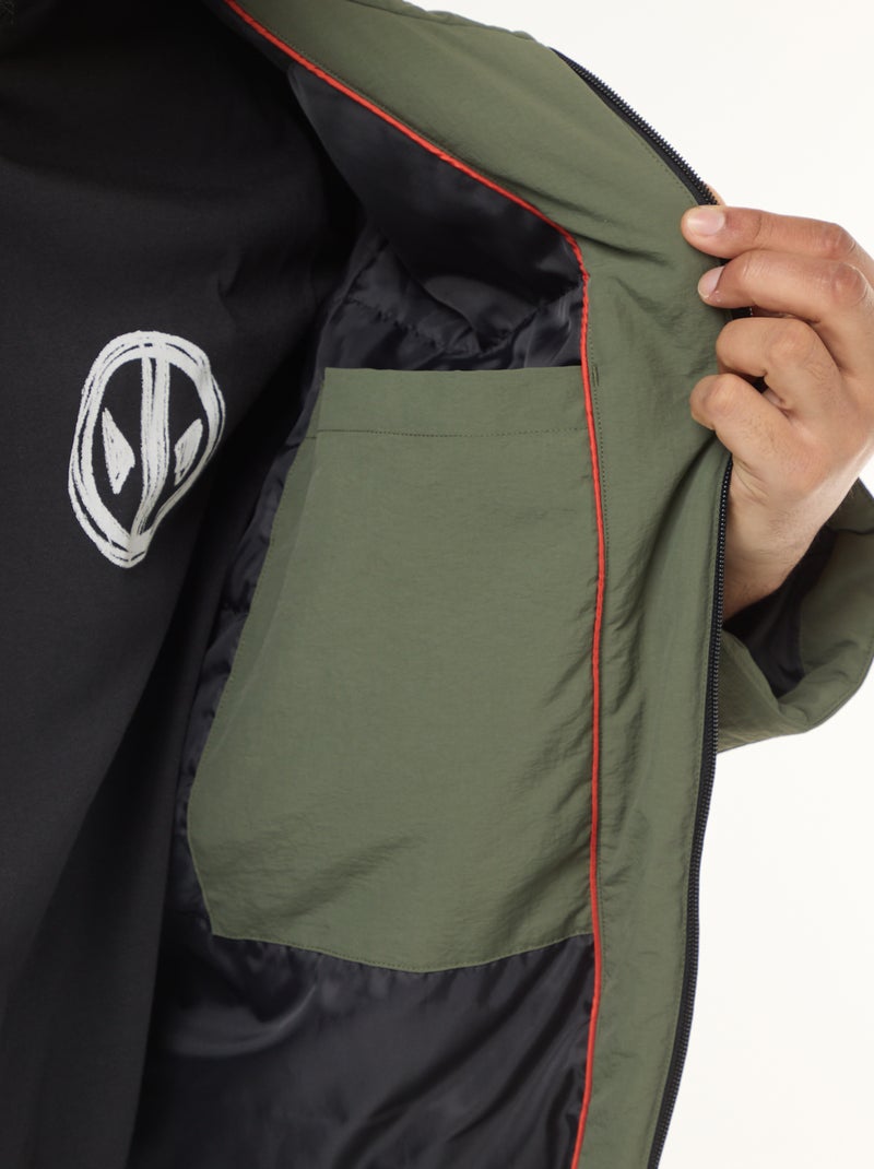 Kapuzenparka mit aufgesetzten Taschen mit doppeltem Eingriff und Fleecefutter Grün - Kiabi