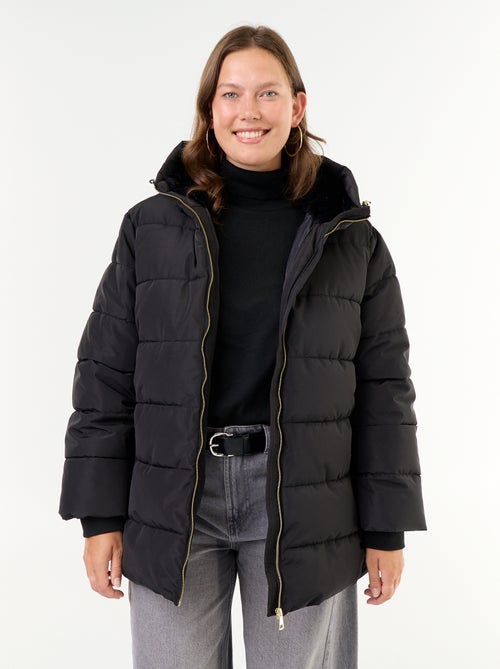 Kapuzenparka mit Kunstfellfutter - Kiabi