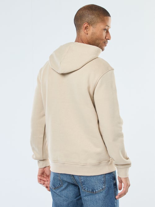 Kapuzenpullover aus angerautem Sweatstoff mit Kängurutasche - Kiabi