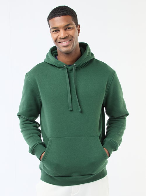 Kapuzenpullover aus angerautem Sweatstoff mit Kängurutasche - Kiabi