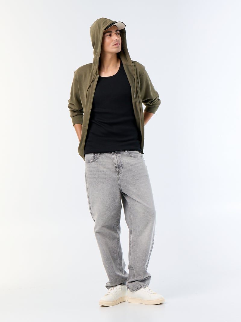 Kapuzenpullover aus French Terry Kaki - Kiabi