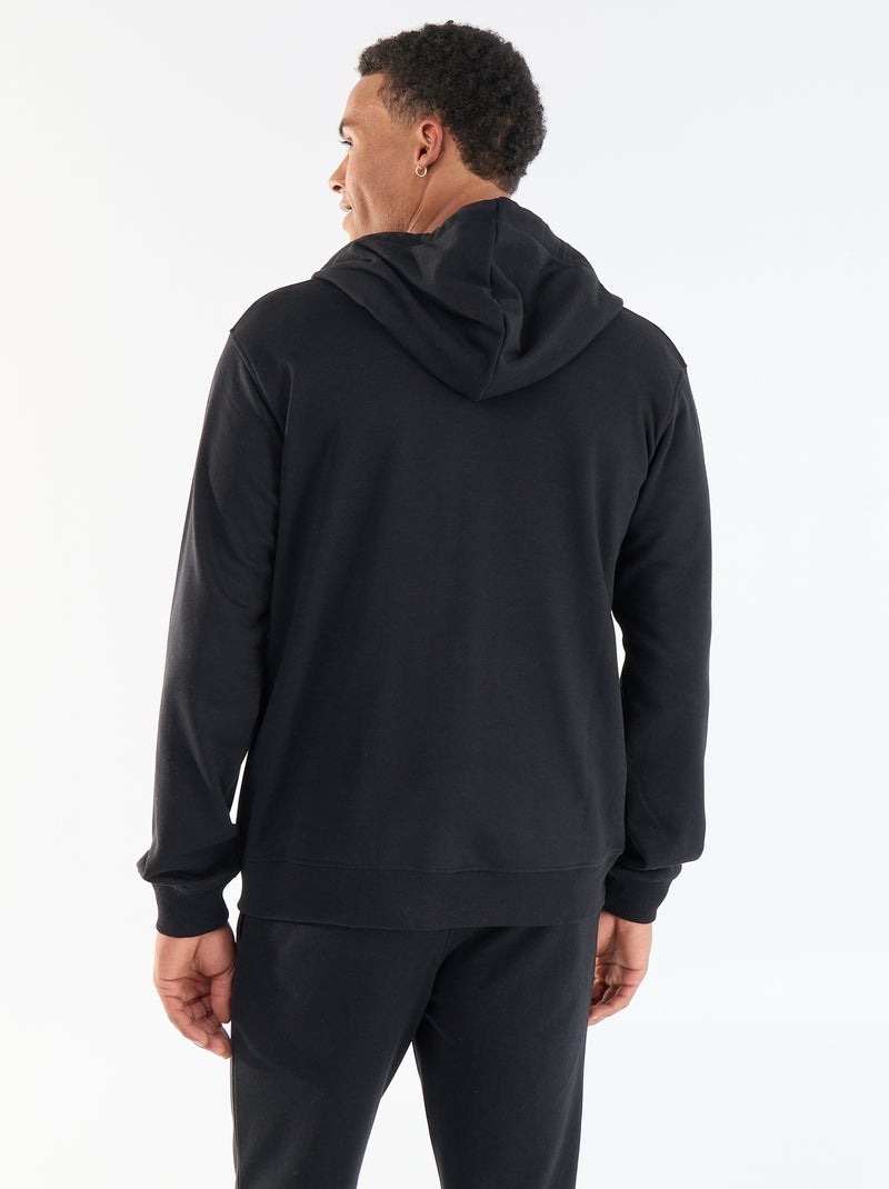 Kapuzenpullover aus French Terry Noir - Kiabi