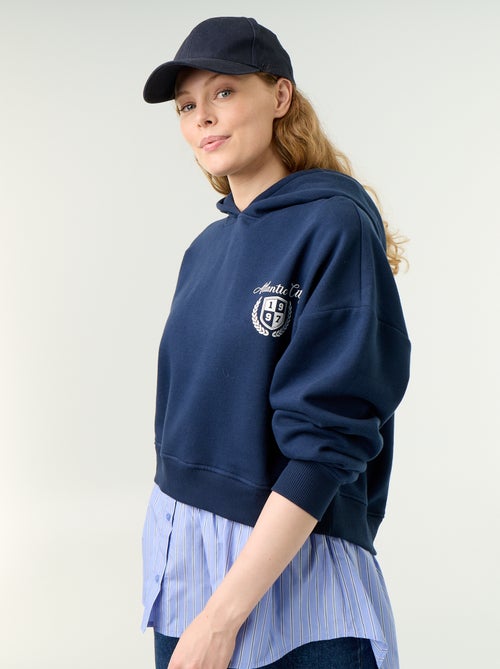 Kapuzenpullover mit 2-in-1-Hemd-Look - Kiabi