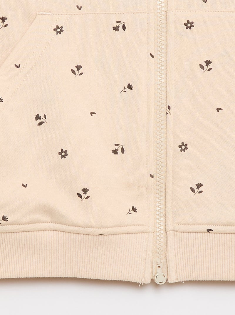 Kapuzenpullover mit Reissverschluss – Einfach anzuziehende Kollektion Beige - Kiabi