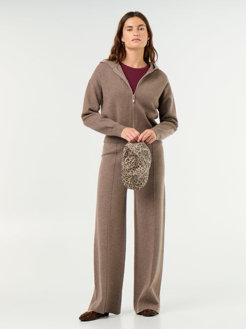 Kapuzenstrickjacke aus Ottoman-Material - Kiabi