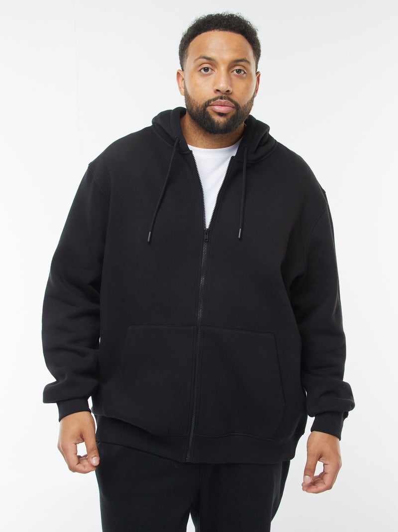 Kapuzensweatshirt mit Reissverschluss Schwarz - Kiabi