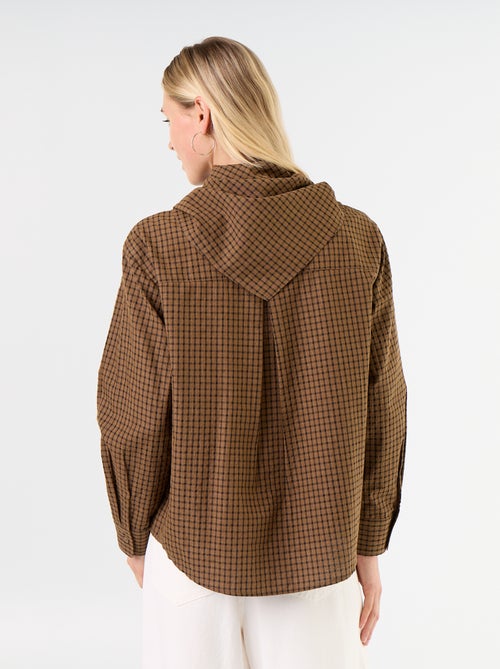 Karierte Bluse mit Foulard - Kiabi