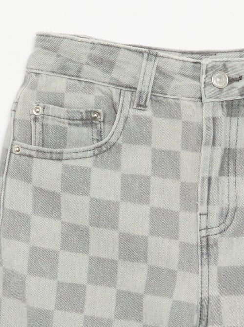 Karierte Denim-Bermuda - Kiabi