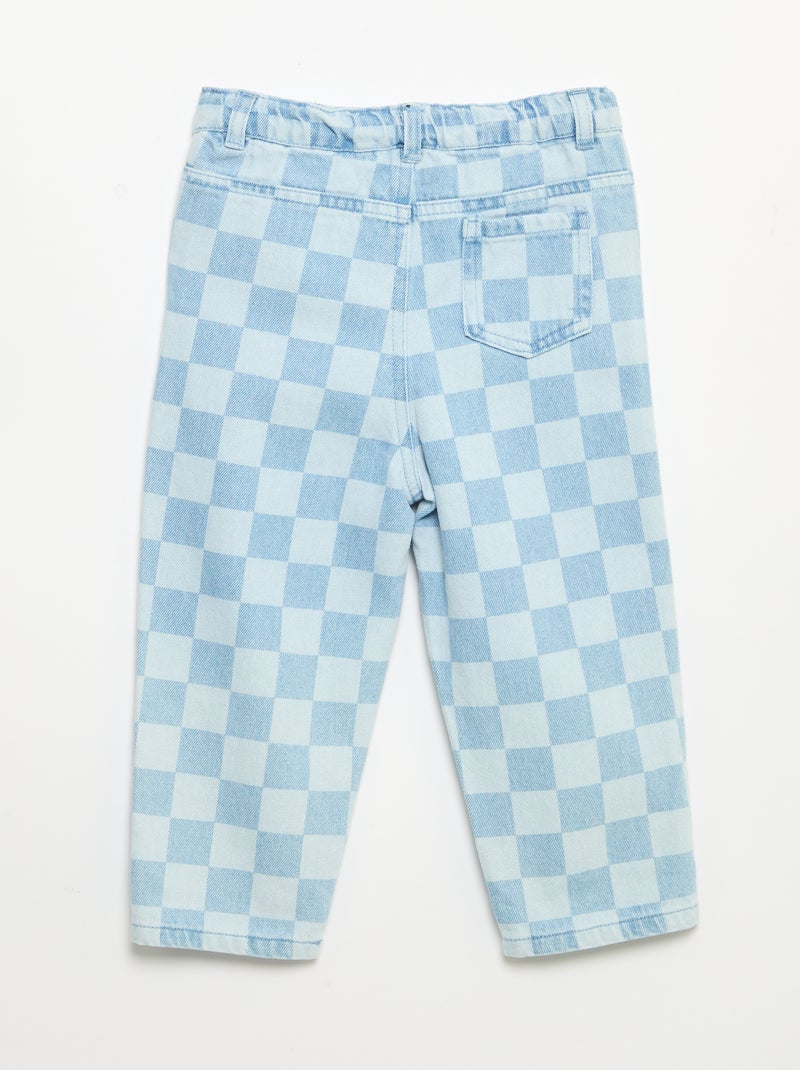 Karierte Denim-Hose Bleu - Kiabi