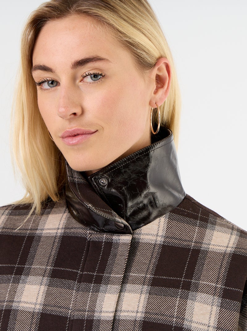 Karierte Textiljacke Marron - Kiabi