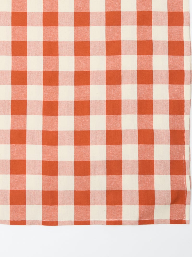 Karierte Tischdecke mit Aufdruck (150x150 cm) - Kiabi Home Orange - Kiabi