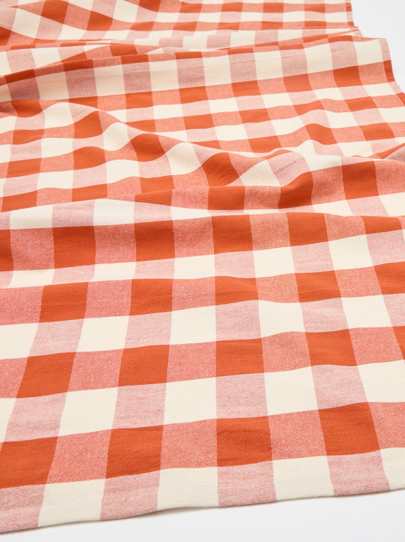 Karierte Tischdecke mit Aufdruck (150x150 cm) - Kiabi Home Orange - Kiabi