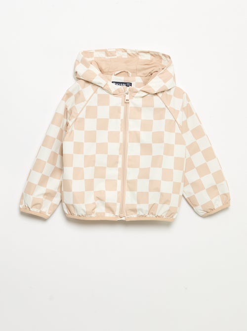 Karierte Windjacke mit Kapuze - Kiabi