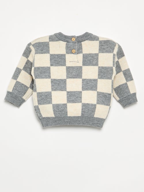 Karierter Grobstrick-Pullover - Kiabi