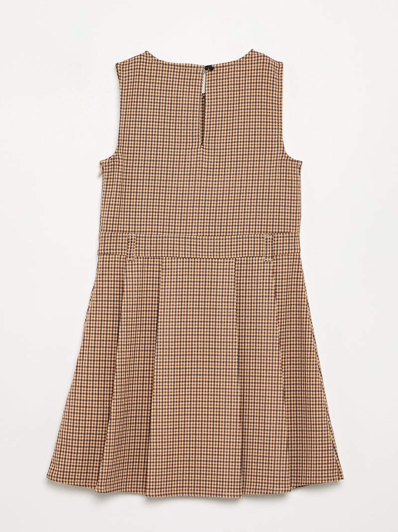 Kariertes ärmelloses Kleid Marron - Kiabi