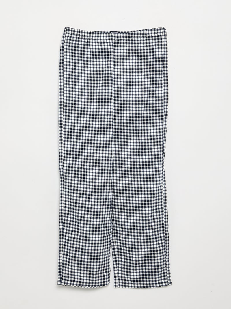 Kariertes Flanell-Pyjama Bleu - Kiabi