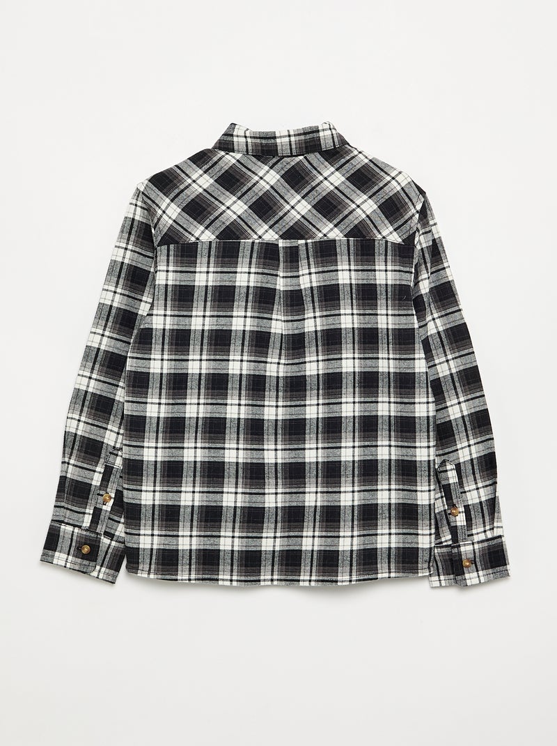 Kariertes Flanellhemd Noir - Kiabi