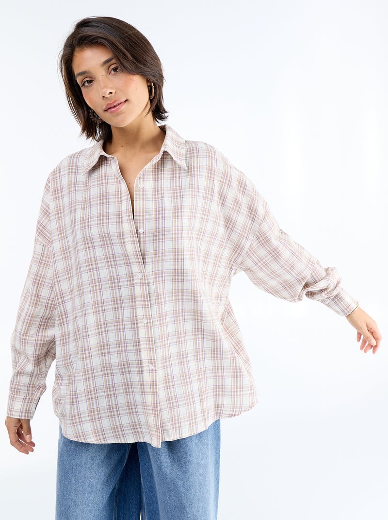Kariertes Hemd Beige - Kiabi