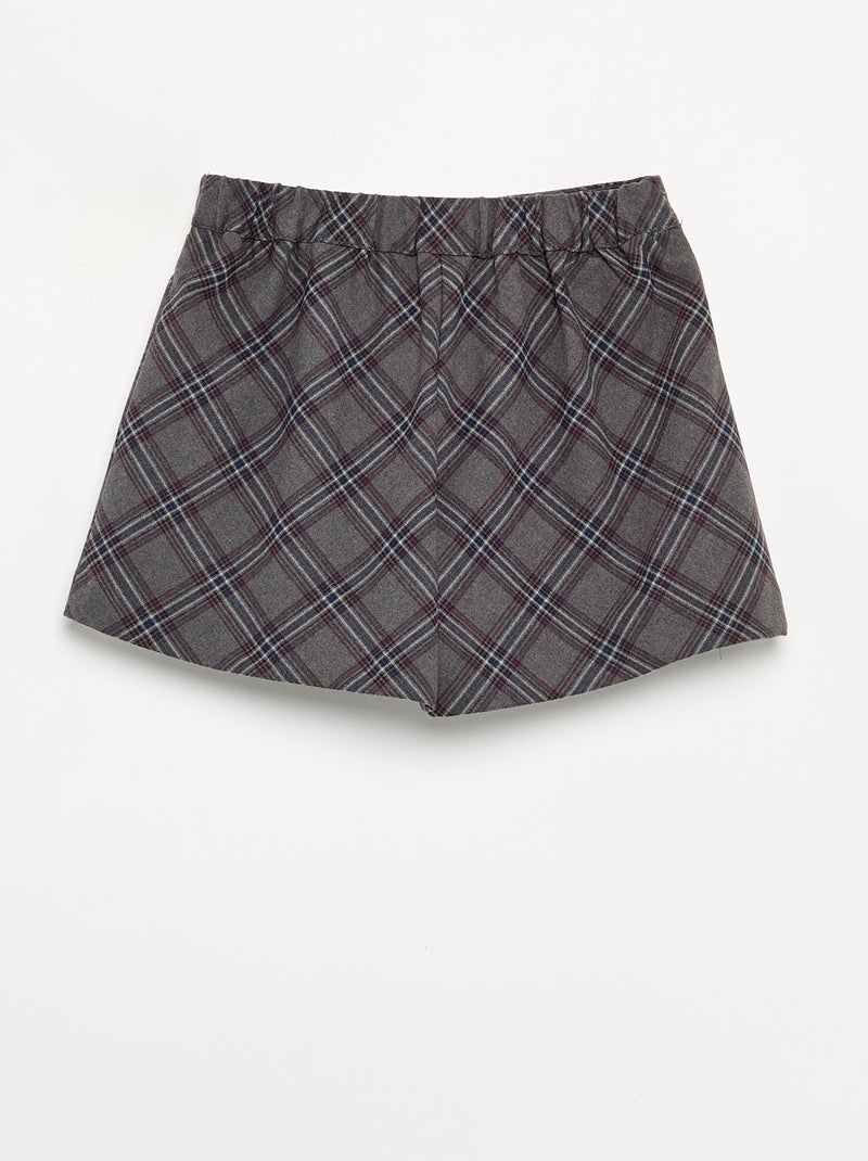 Kariertes Jupe-Short Gris - Kiabi
