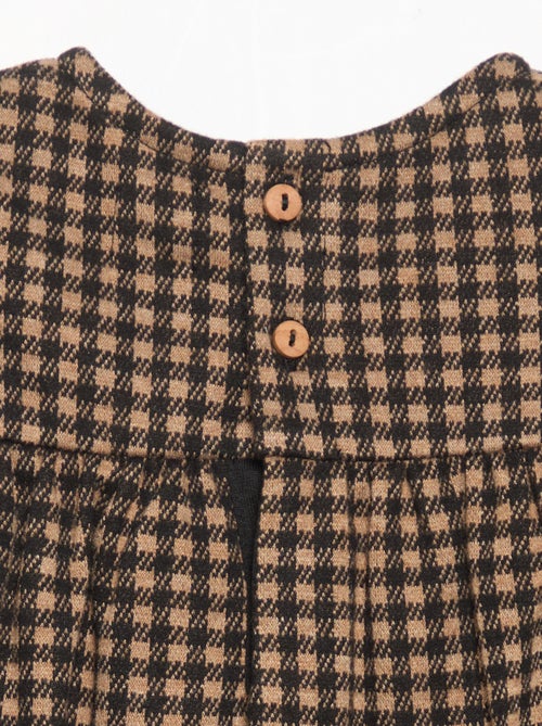 Kariertes Kleid mit langen Ärmeln - Kiabi