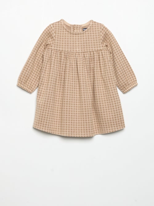 Kariertes Kleid mit langen Ärmeln - Kiabi