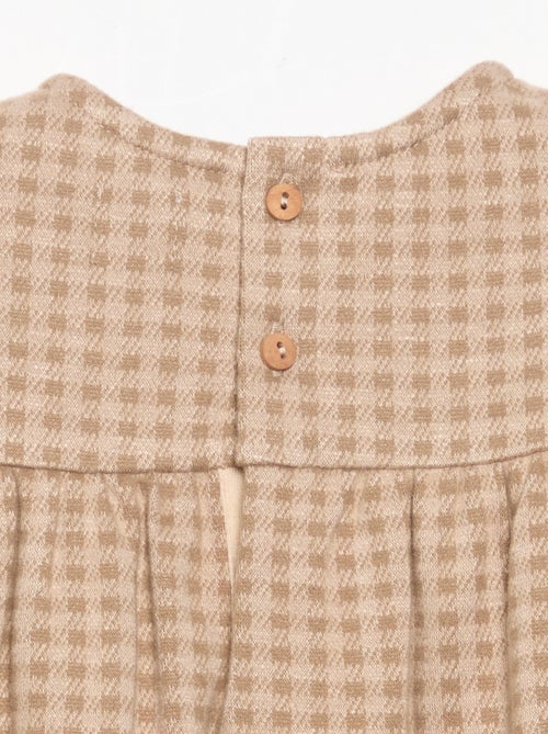 Kariertes Kleid mit langen Ärmeln - Kiabi