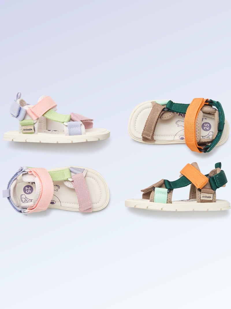 Kitchoun Motor Skills 4 Velcro Sandals: Designed for Walking Blue - Kiabi