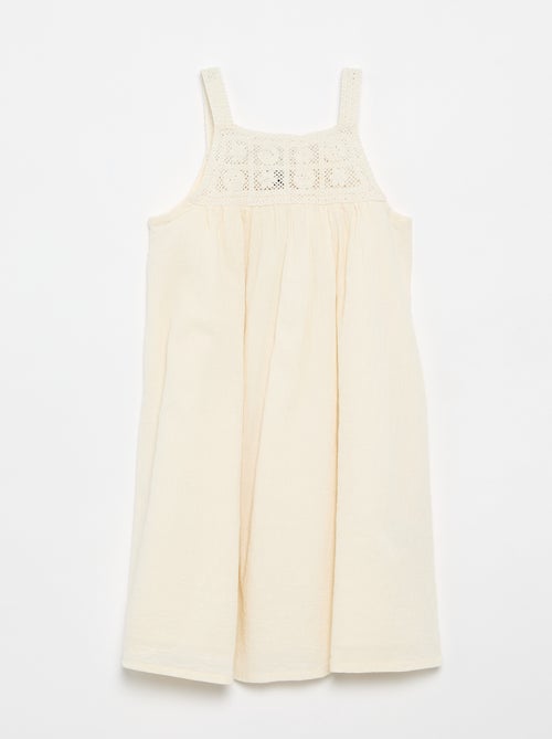 Kleid aus Häkelspitze und Crêpe-Material - Kiabi