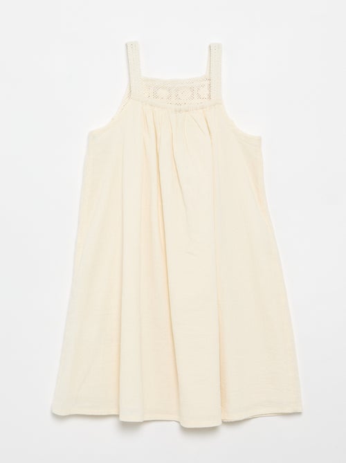 Kleid aus Häkelspitze und Crêpe-Material - Kiabi