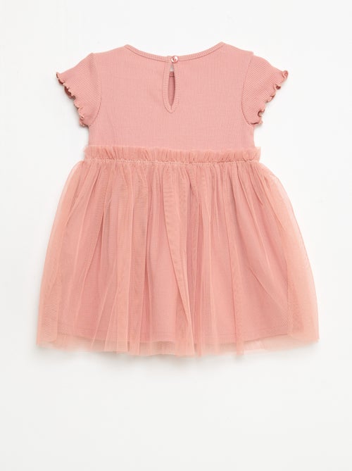 Kleid aus Rippstrick und Tüll - Kiabi
