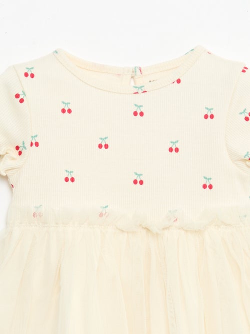 Kleid aus Rippstrick und Tüll - Kiabi
