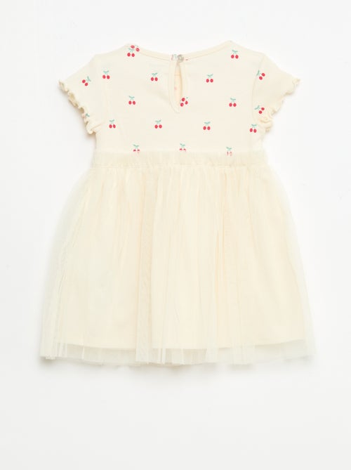 Kleid aus Rippstrick und Tüll - Kiabi