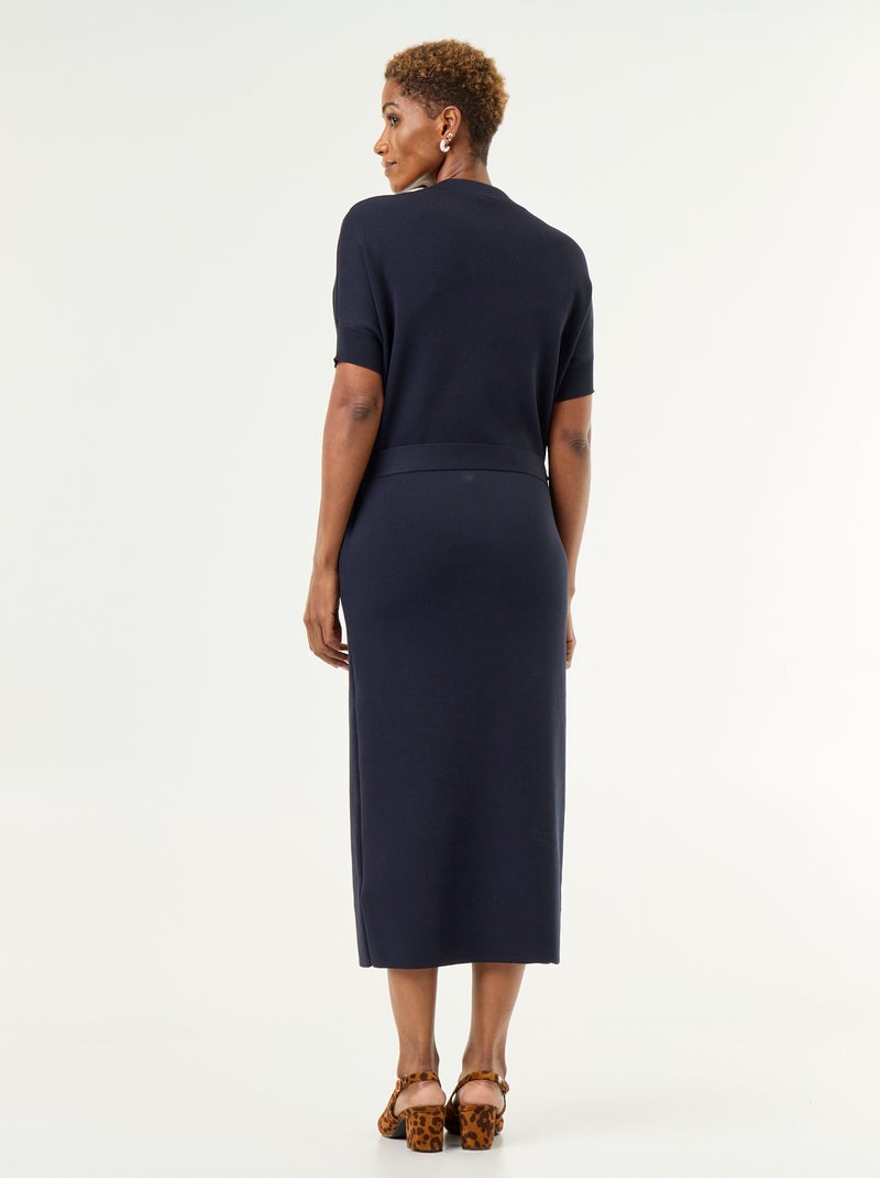 Kleid aus schwerem Strick Bleu - Kiabi