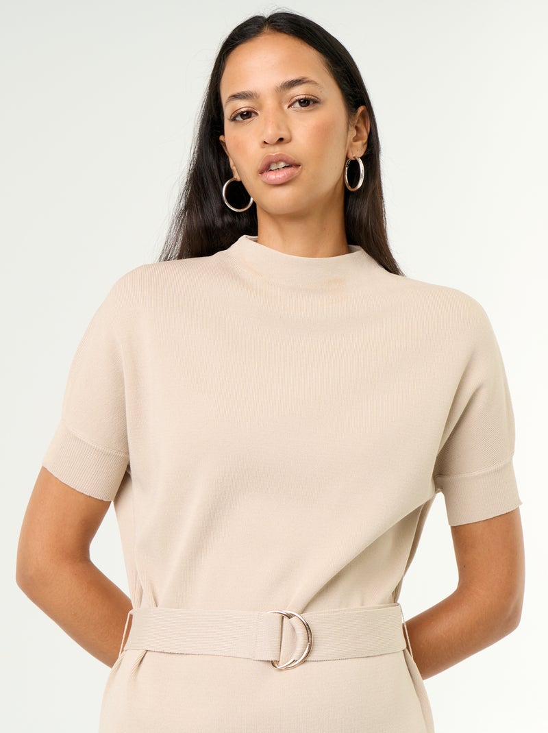 Kleid aus schwerem Strick Gris - Kiabi