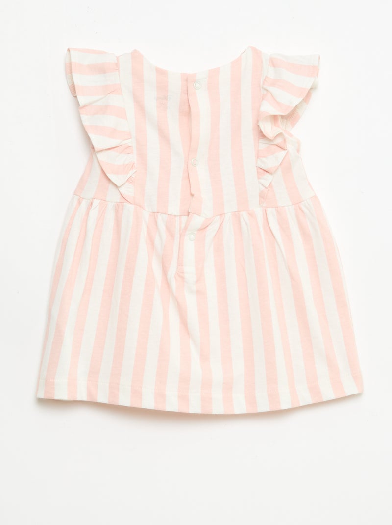 Kleid 'Disney' mit Rüschen aus leichter Baumwolle Rosa - Kiabi
