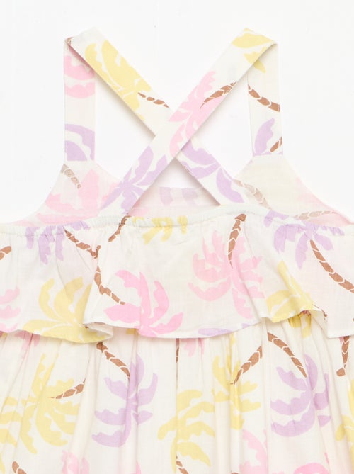 Kleid mit gekreuzten Trägern und Rüschen in Hüllenform - Kiabi