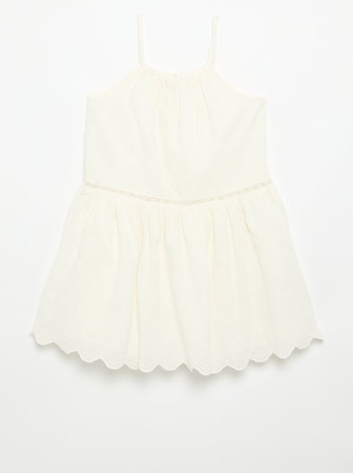 Kleid mit schmalen, nicht verstellbaren Trägern und Stickereien - Kiabi