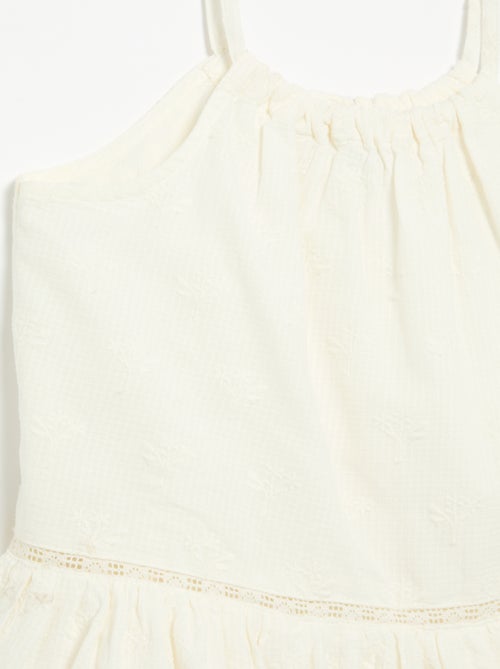Kleid mit schmalen, nicht verstellbaren Trägern und Stickereien - Kiabi