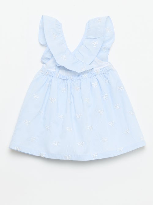 Kleid mit Volantträgern und Stickereien - Kiabi