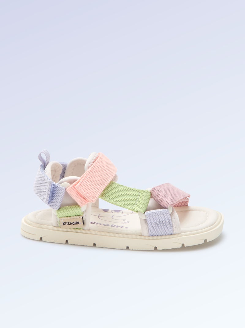 Klett-Sandalen Motorik 4 'Gehen' - Kitchoun Rose - Kiabi