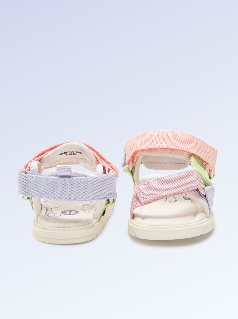 Klett-Sandalen Motorik 4 'Gehen' - Kitchoun Rose - Kiabi
